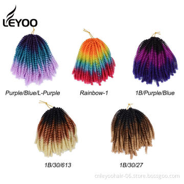 Wholesale Colorful Spring Twist Crochet Hair 8 Inch 60 Roots Passion Twist Pre-Looped Crochet Braids For Beauty